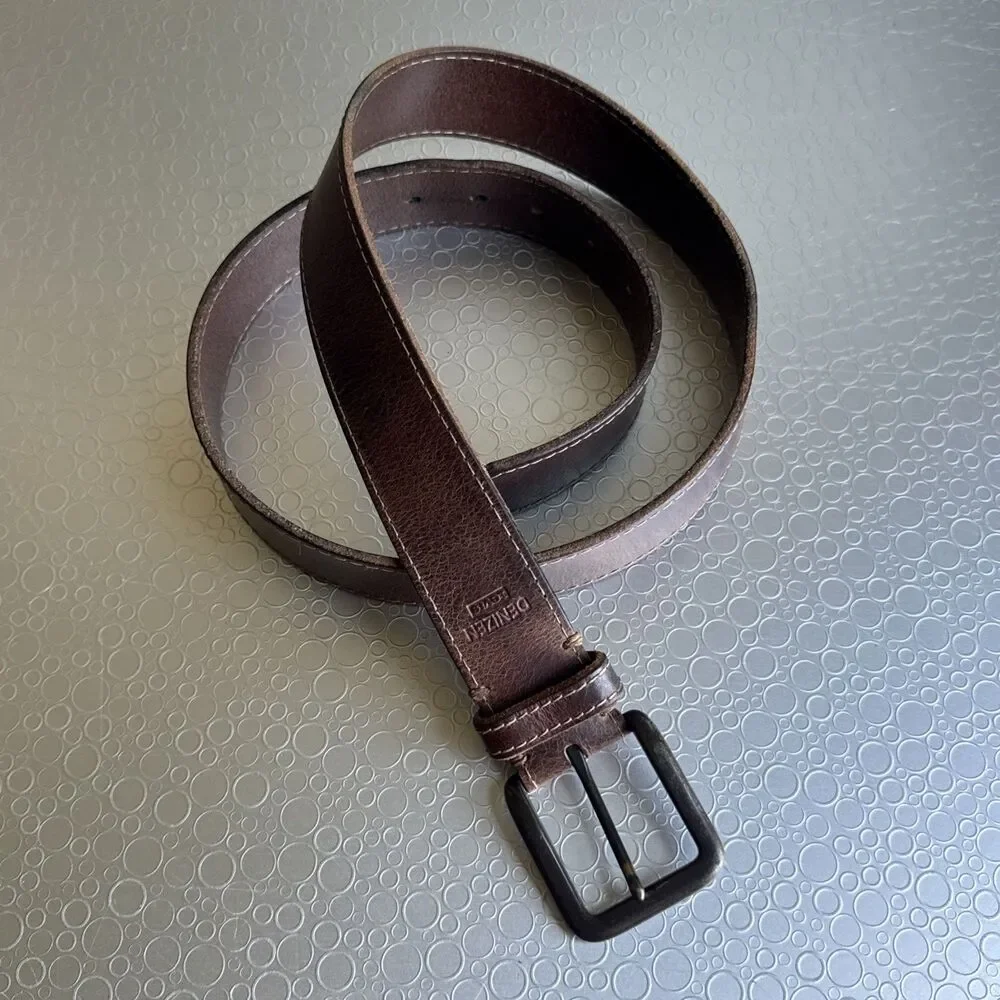 Levis Denizen Brown Leather Belt 34 36 Mens Casual Gorpcore Workwear Americana